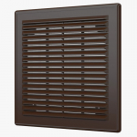 Решетка 2121Р Brown (коричневая), разъемная вентиляционная с сеткой 209х209