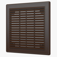 Решетка 2121Р Brown (коричневая), разъемная вентиляционная с сеткой 209х209